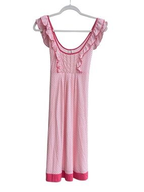 Old Navy Two-Tone Pink Knit Midi Dress with Tie in Back Size M